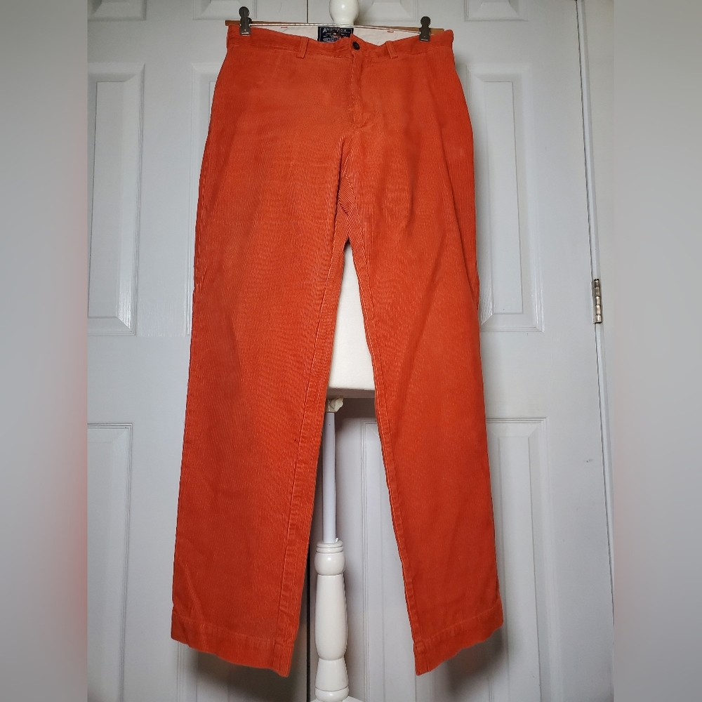 American Living Mens Orange Corduroy Pants With Pockets